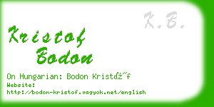 kristof bodon business card